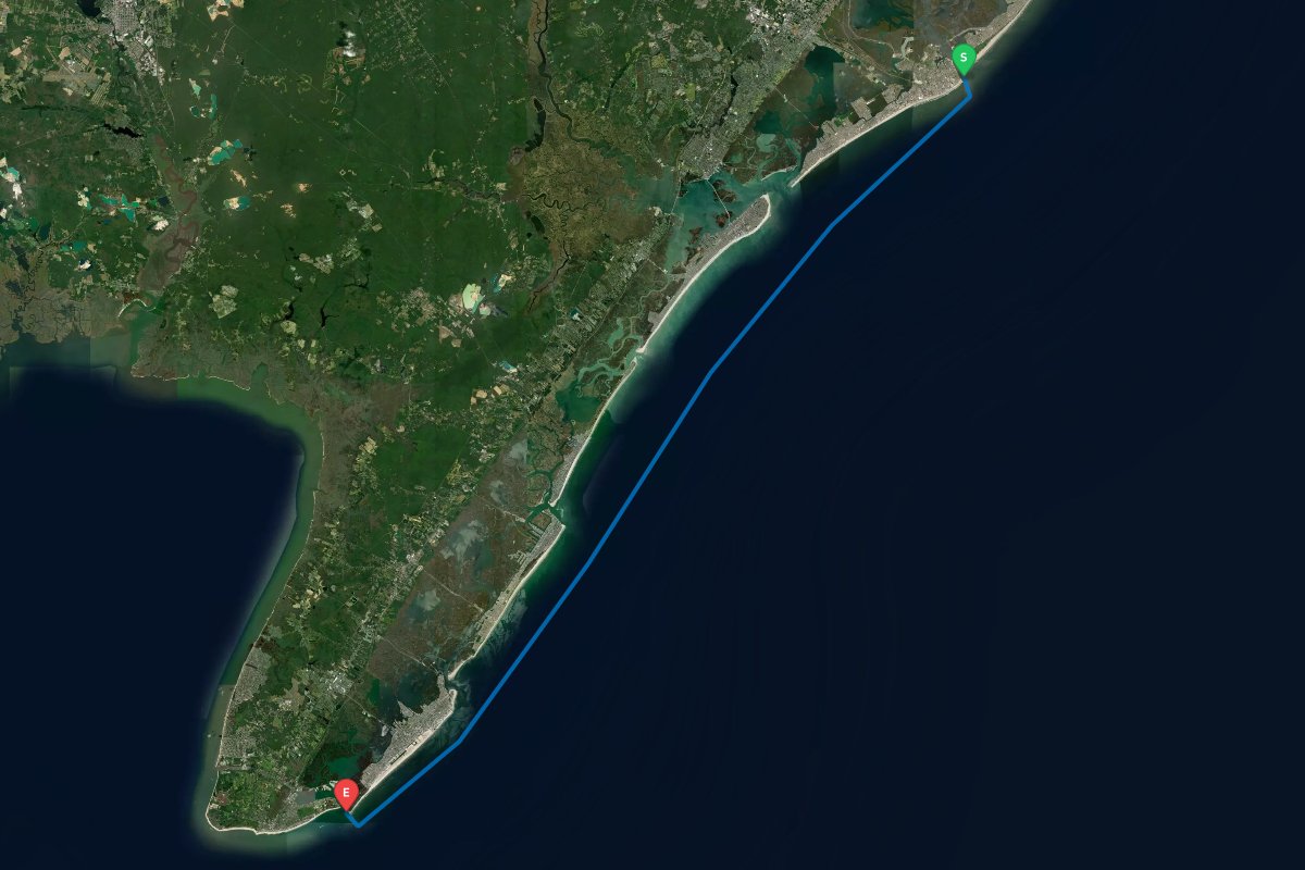 Absecon Inlet, Atlantic City, NJ to Cape May Inlet, NJ map preview