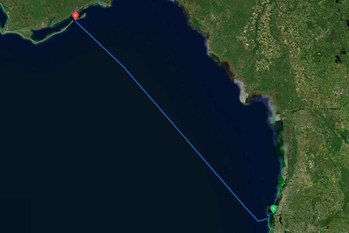 Anclote River Channel, Tarpon Springs, FL - Gulf Crossing to Dog Island, Carrabelle, FL map preview