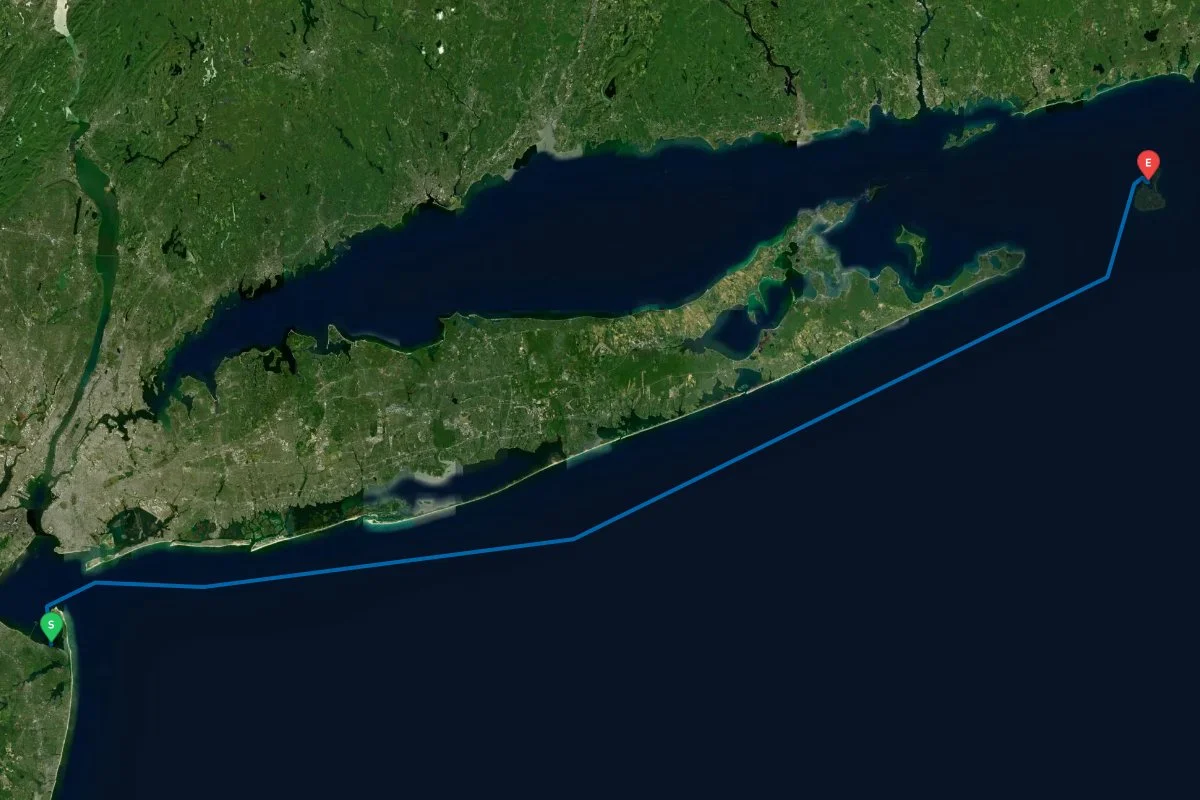 Atlantic Highlands Sandy Hook, NJ to Block Island, RI map preview