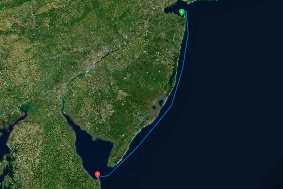 Atlantic Highlands Sandy Hook, NJ to Lewes, DE map preview