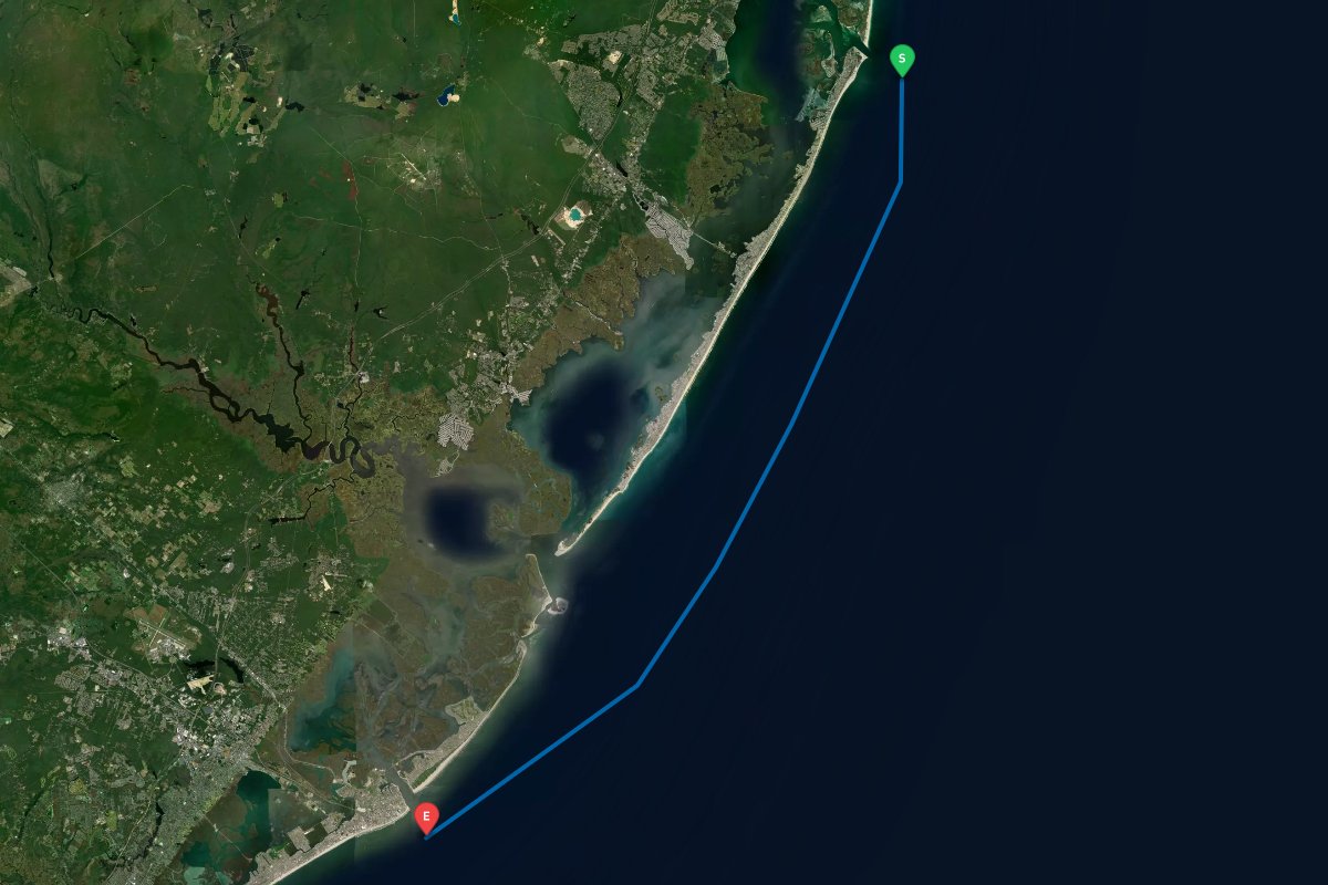 Barnegat Inlet, NJ to Absecon Inlet, Atlantic City, NJ map preview