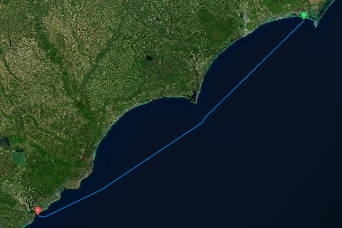 Beaufort Inlet, NC to Charleston Harbor, SC map preview