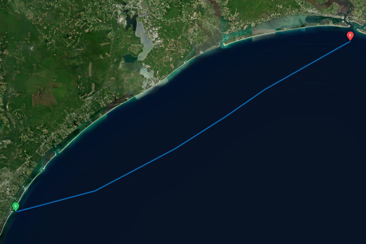 Beaufort Inlet, NC to Masonboro Inlet, Wrightsville Beach, NC map preview
