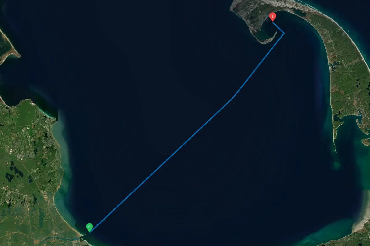 Cape Cod Canal, MA to Provincetown Harbor, MA map preview