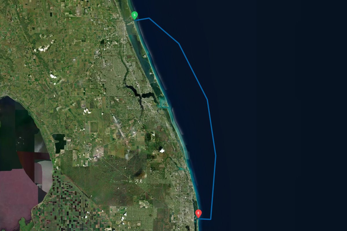 Ft. Pierce Inlet, FL to Lake Worth Inlet, Palm Beach, FL map preview