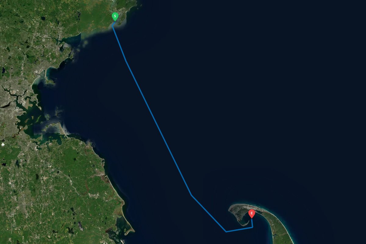 Gloucester, MA to Provincetown Harbor, MA map preview