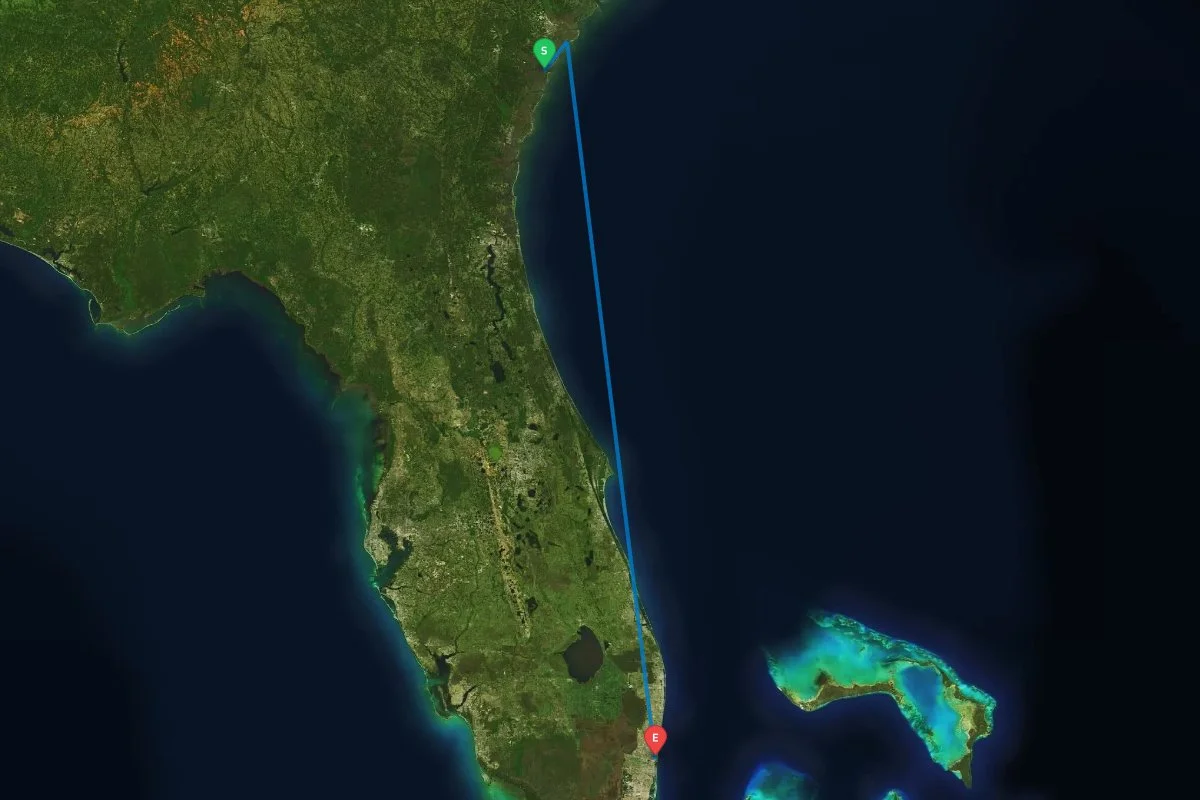 Government Cut, Miami, FL to Lake Worth Inlet, Palm Beach, FL map preview