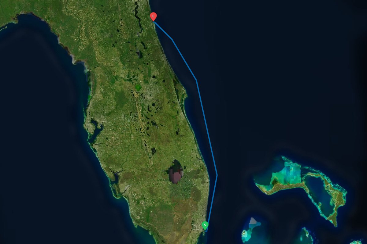 Government Cut, Miami, FL to St. Augustine Inlet, FL map preview