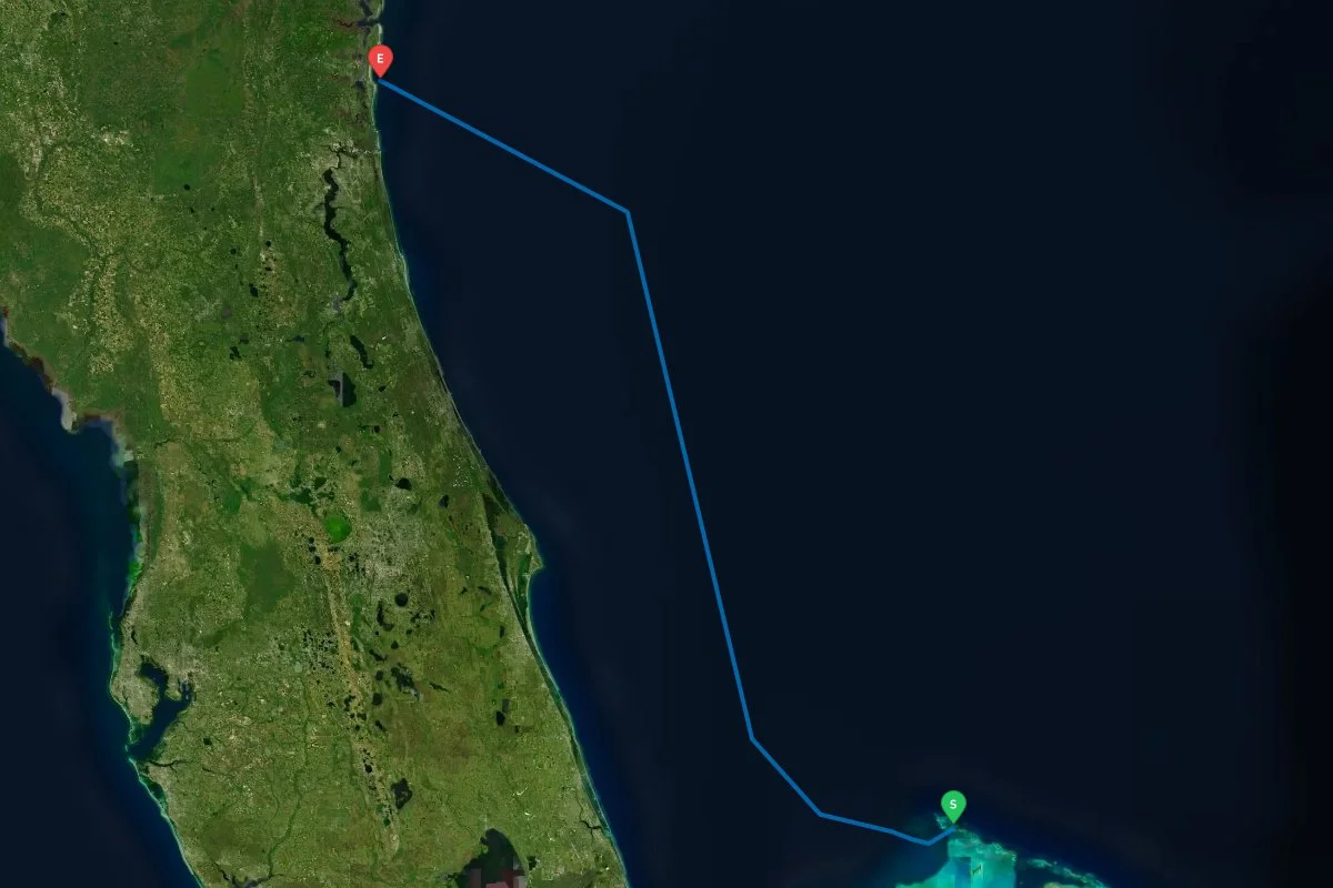 Grand Cay, Abacos, The Bahamas to St Mary's Inlet, GA map preview