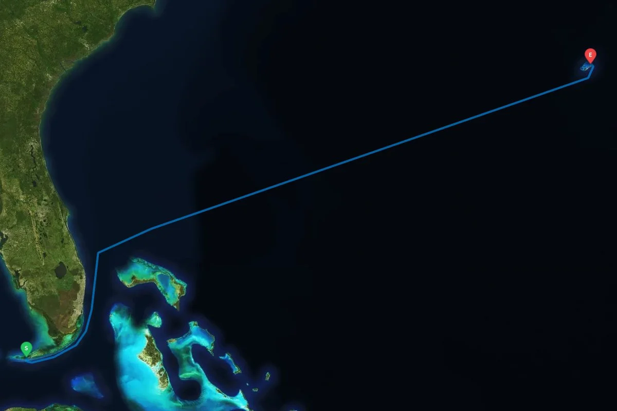 Key West, FL to St. George, Bermuda map preview