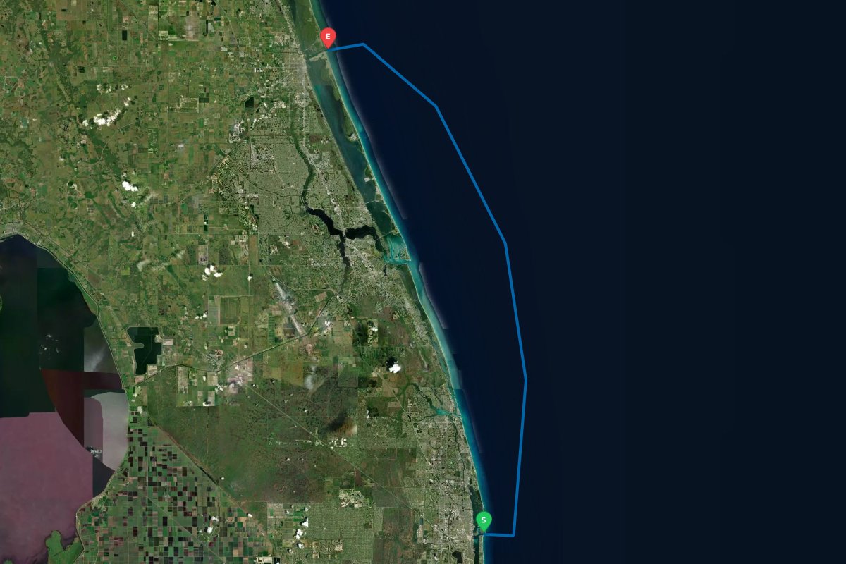 Lake Worth Inlet, Palm Beach, FL to Ft. Pierce Inlet, FL map preview
