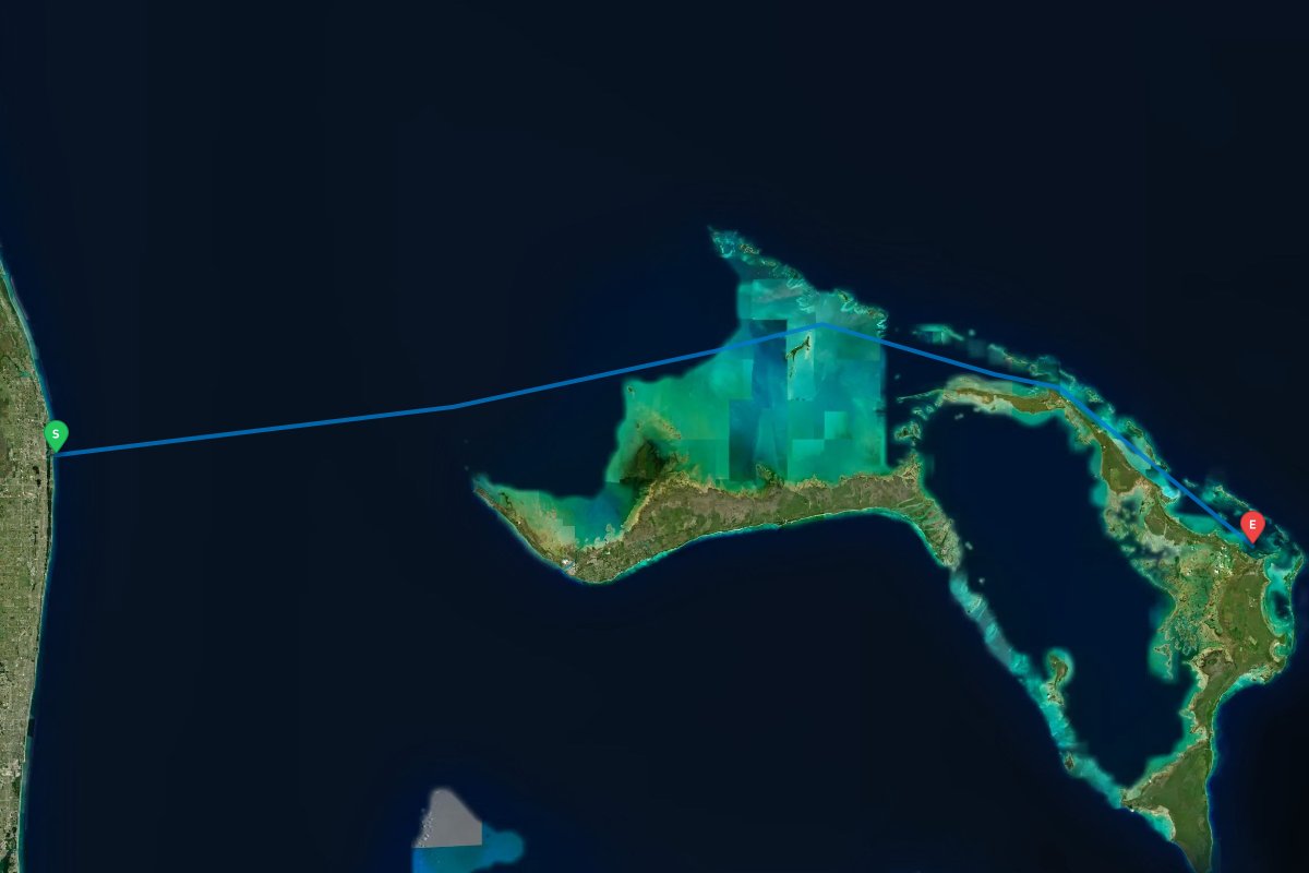 Lake Worth Inlet, Palm Beach, FL to Marsh Harbour, The Abacos, The Bahamas map preview