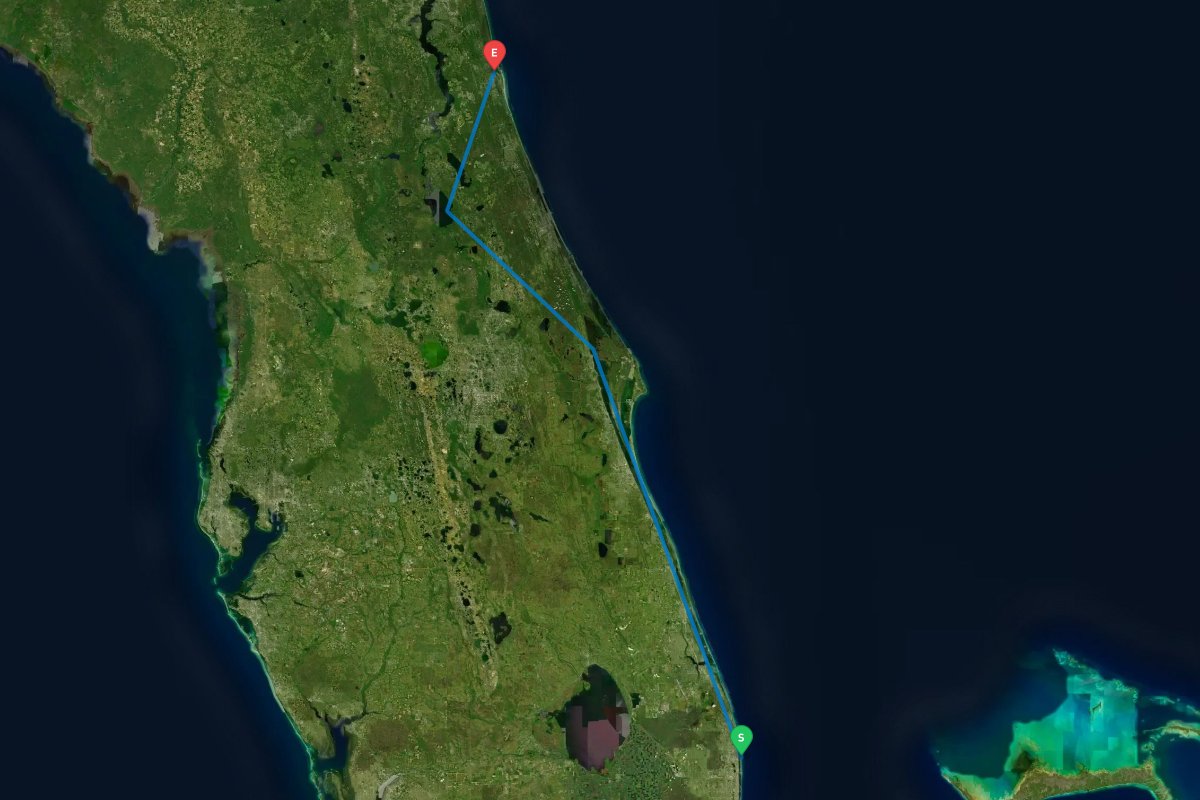 Lake Worth Inlet, Palm Beach, FL to St. Augustine Inlet, FL map preview
