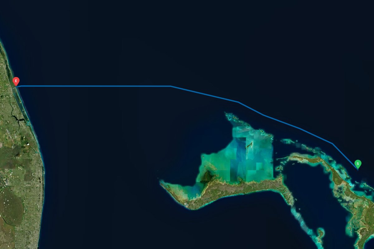 Marsh Harbour, The Abacos, The Bahamas to Ft. Pierce, FL map preview