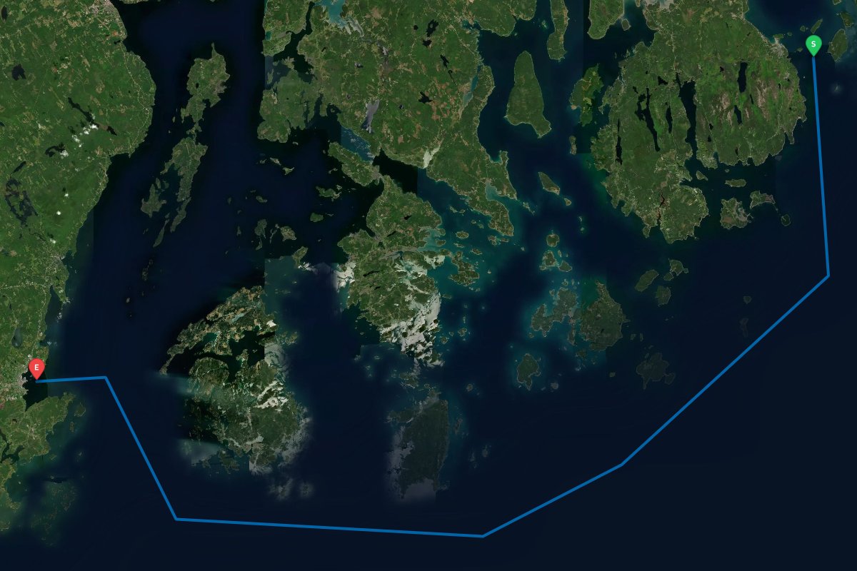 Mount Desert Island, Bar Harbor, ME to Rockland Harbor, ME map preview