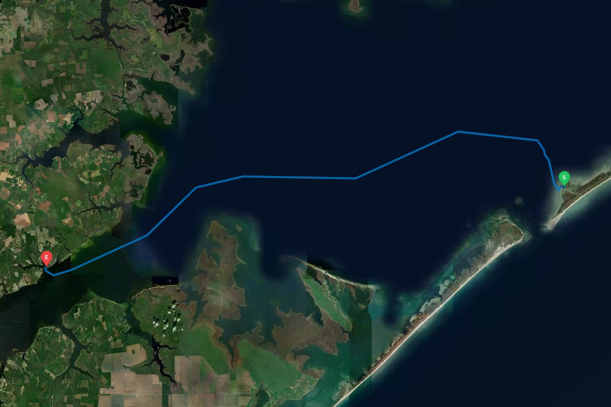Ocracoke Island, NC to Oriental Harbor, NC map preview
