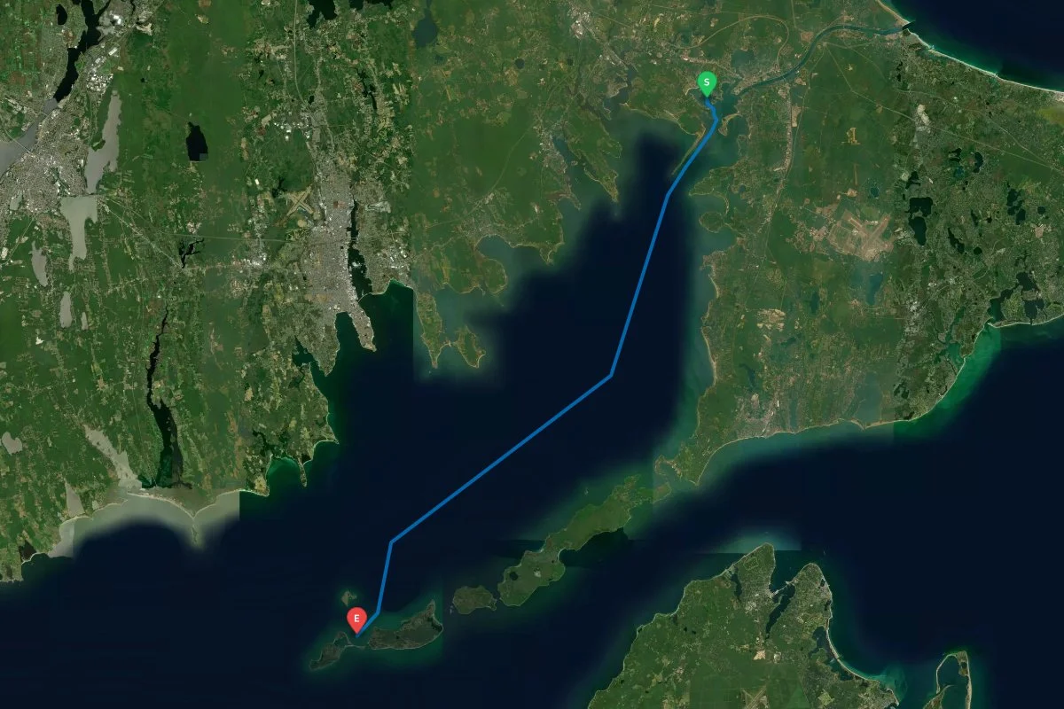 Onset, MA to Cuttyhunk Island, MA map preview