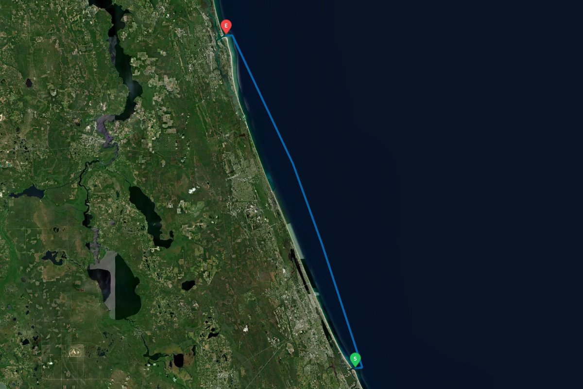 Ponce de Leon Inlet, New Smyrna Beach, FL to St. Augustine Inlet, FL map preview