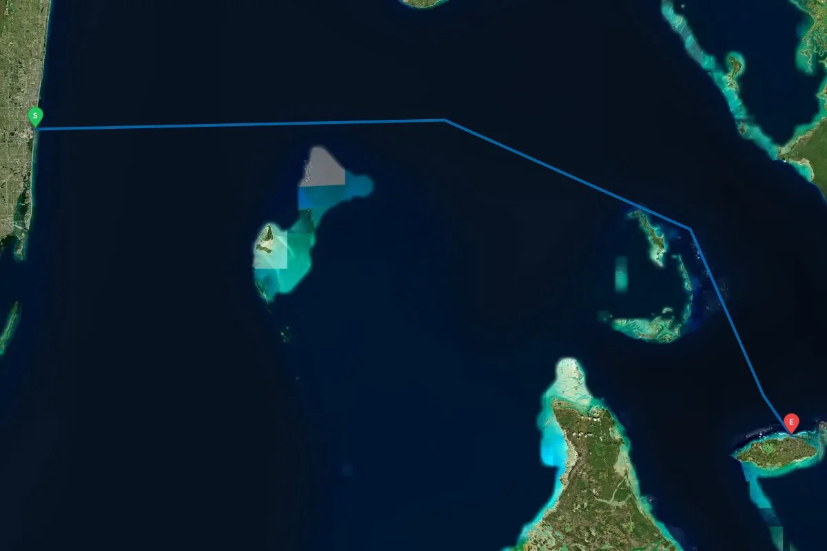 Port Everglades, Fort Lauderdale, FL to Nassau, New Providence Island, The Bahamas map preview