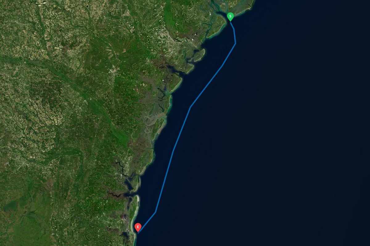 Port Royal Sound, Hilton Head Island, SC to St Marys Inlet, GA, Fernandina Beach, FL map preview