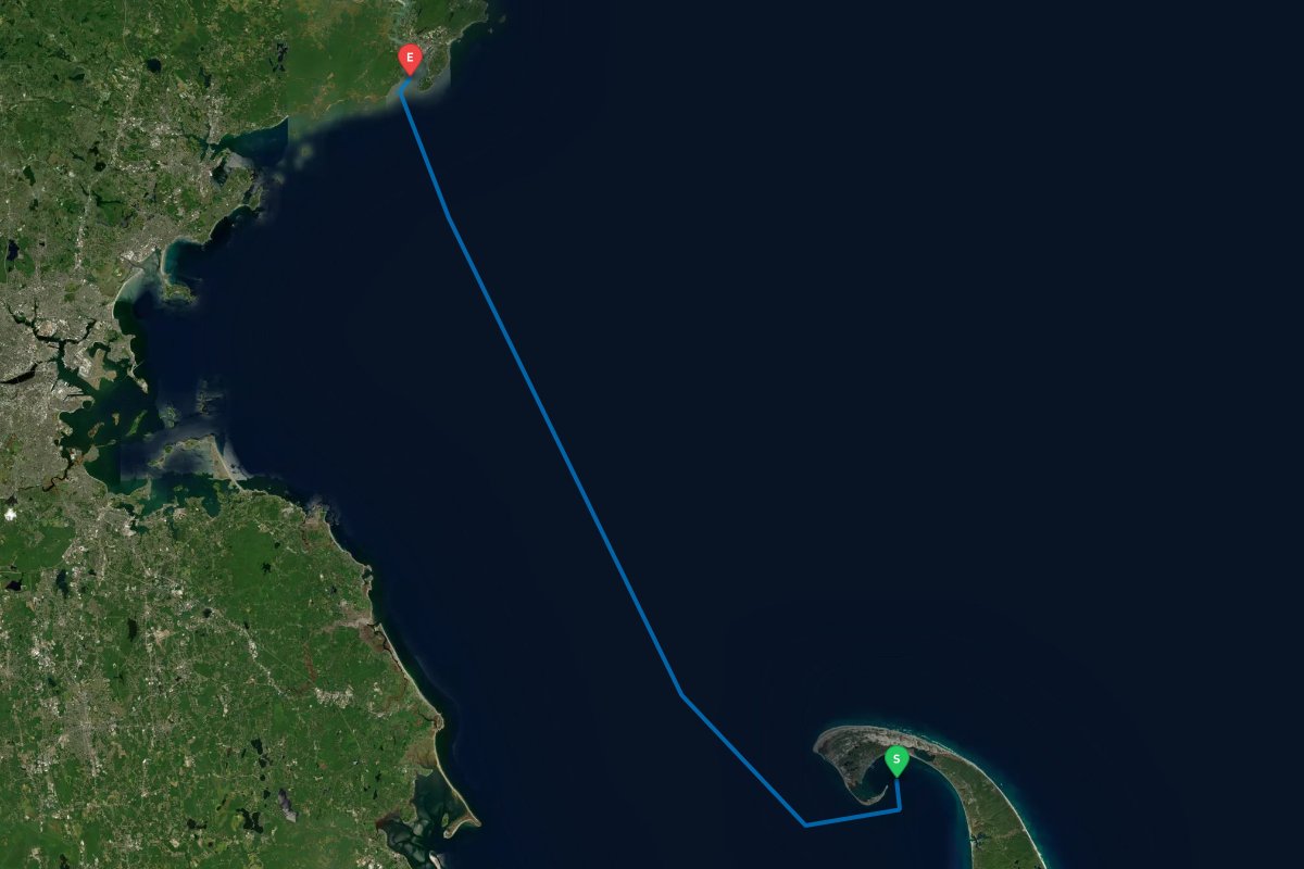 Provincetown Harbor, MA to Gloucester, MA map preview