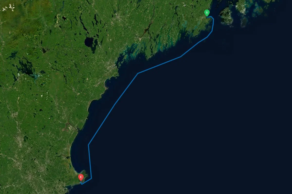 Rockland, ME to Gloucester, MA map preview