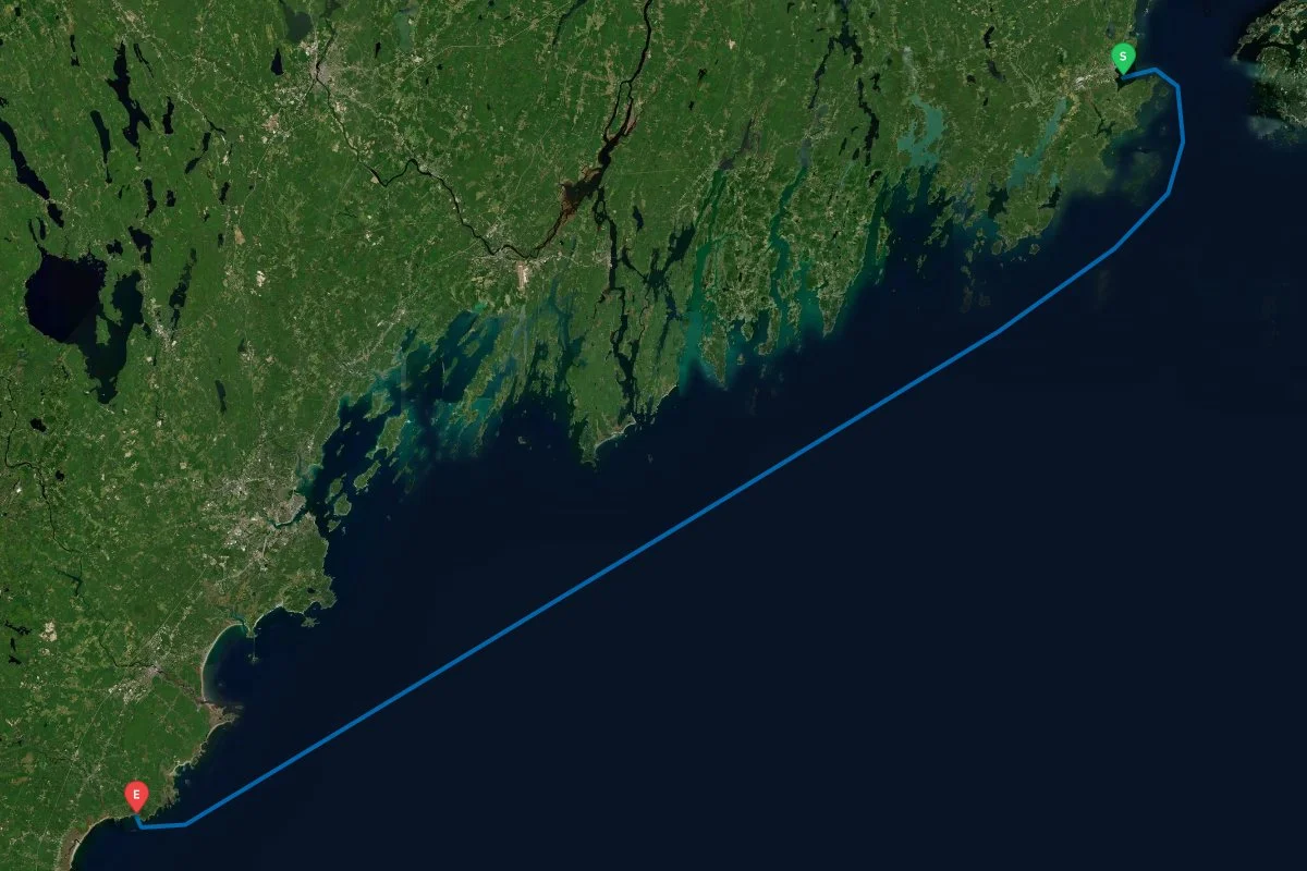 Rockland, ME to Kennebunk, ME map preview