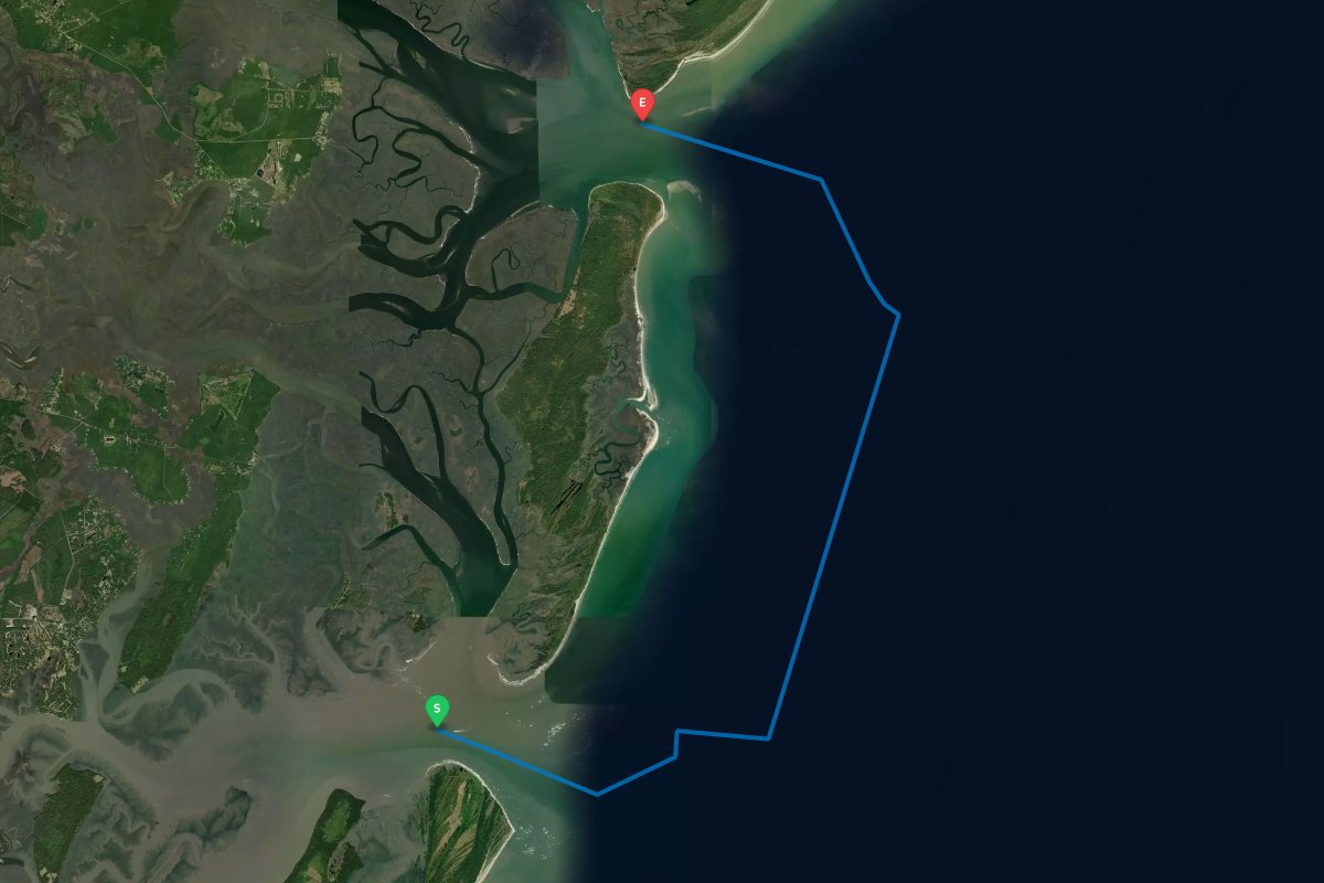 Sapelo Sound, Blackbeard Island, GA to St Catherines Sound, GA map preview