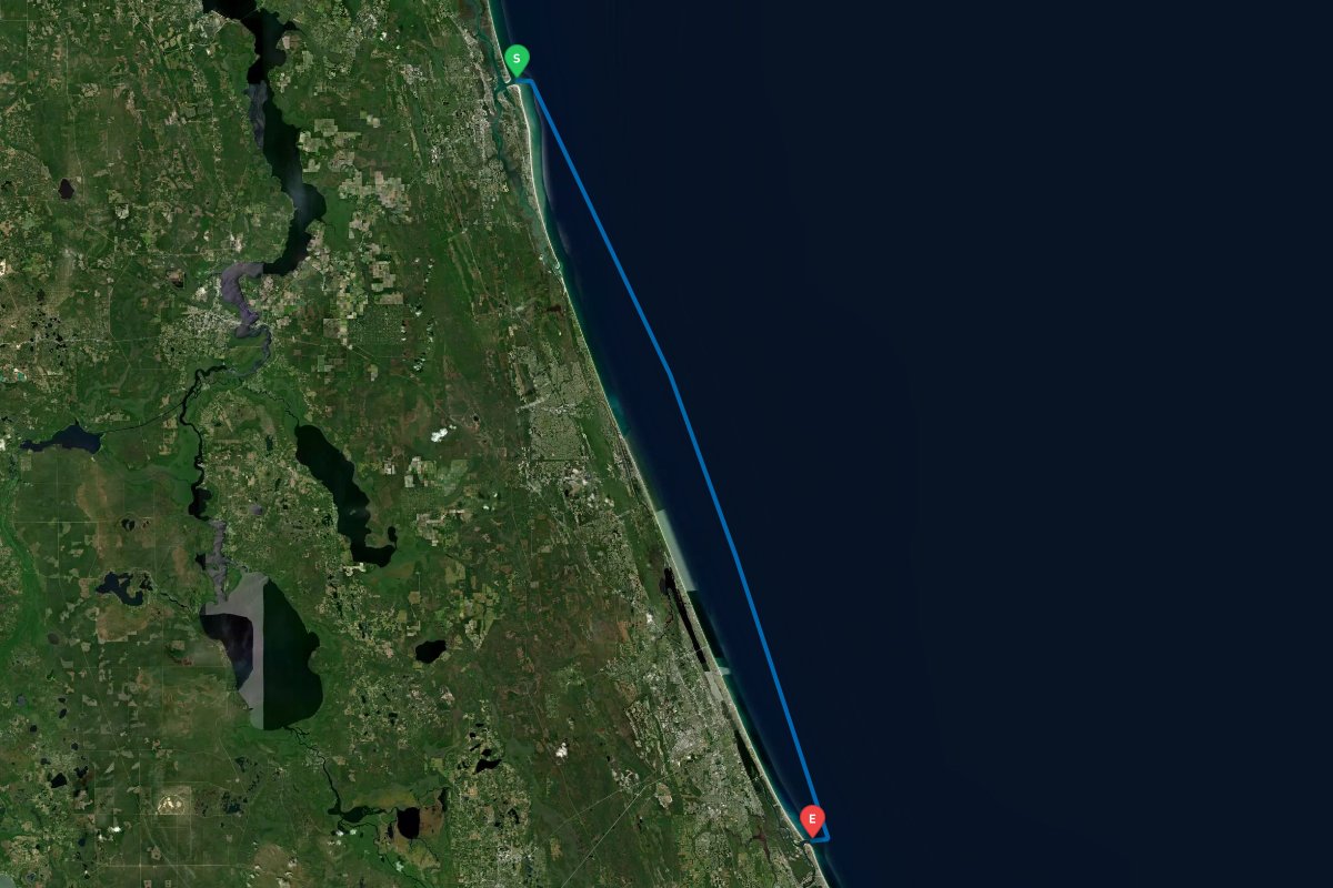St. Augustine Inlet, FL to Ponce de Leon Inlet, New Smyrna Beach, FL map preview