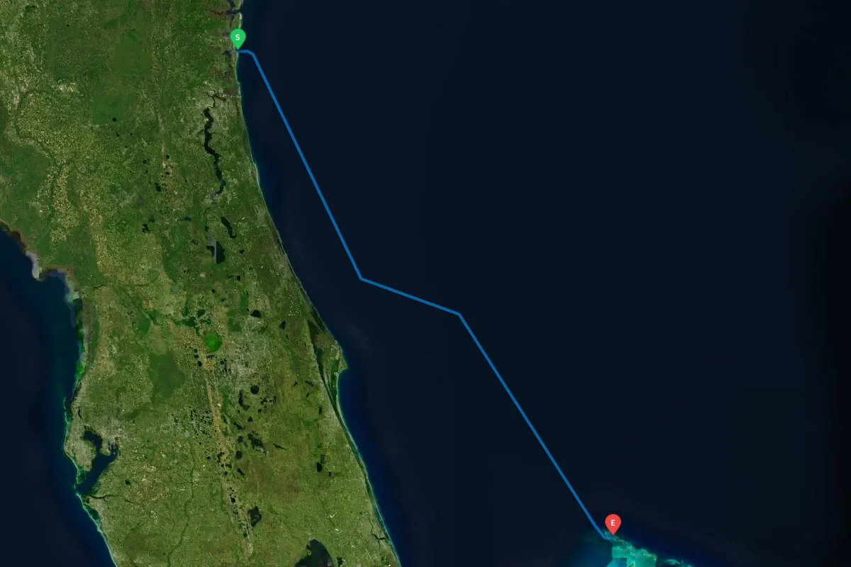 St. Mary's Inlet GA / FL to Grand Cay, The Abacos, The Bahamas map preview