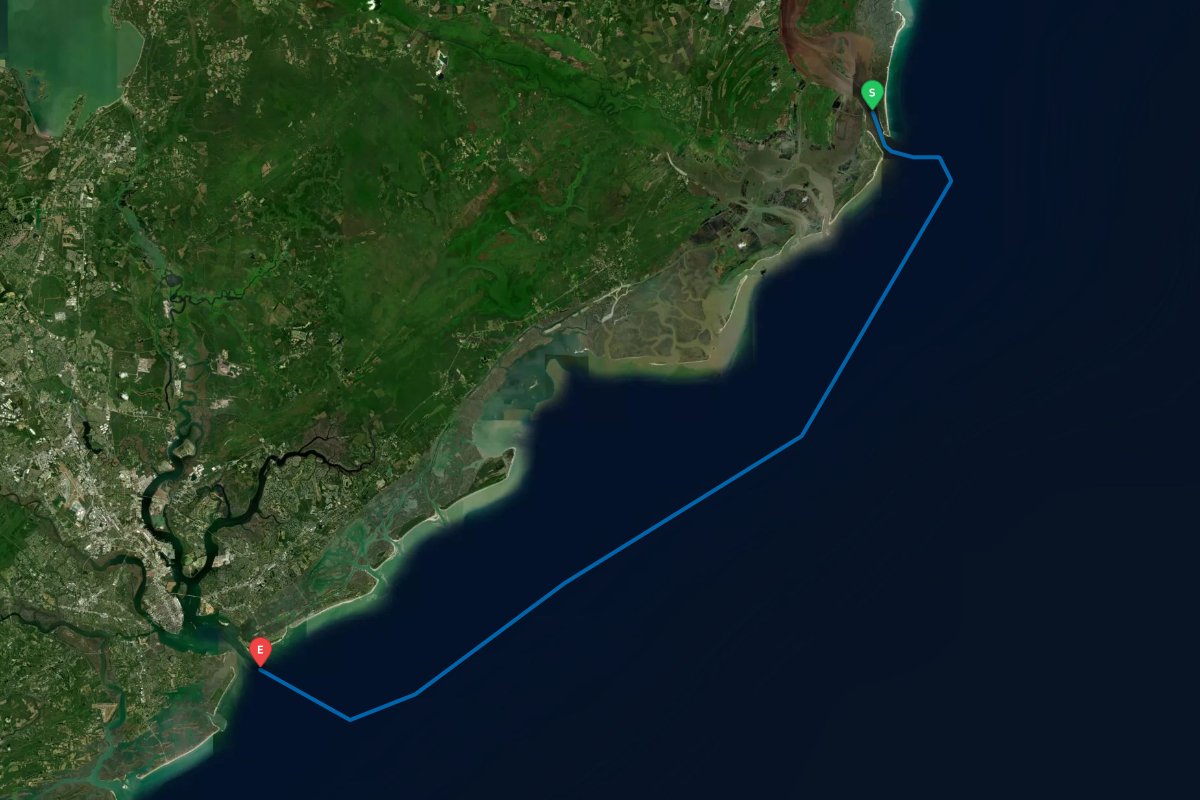 Winyah Bay, Georgetown, SC to Charleston Harbor, SC map preview